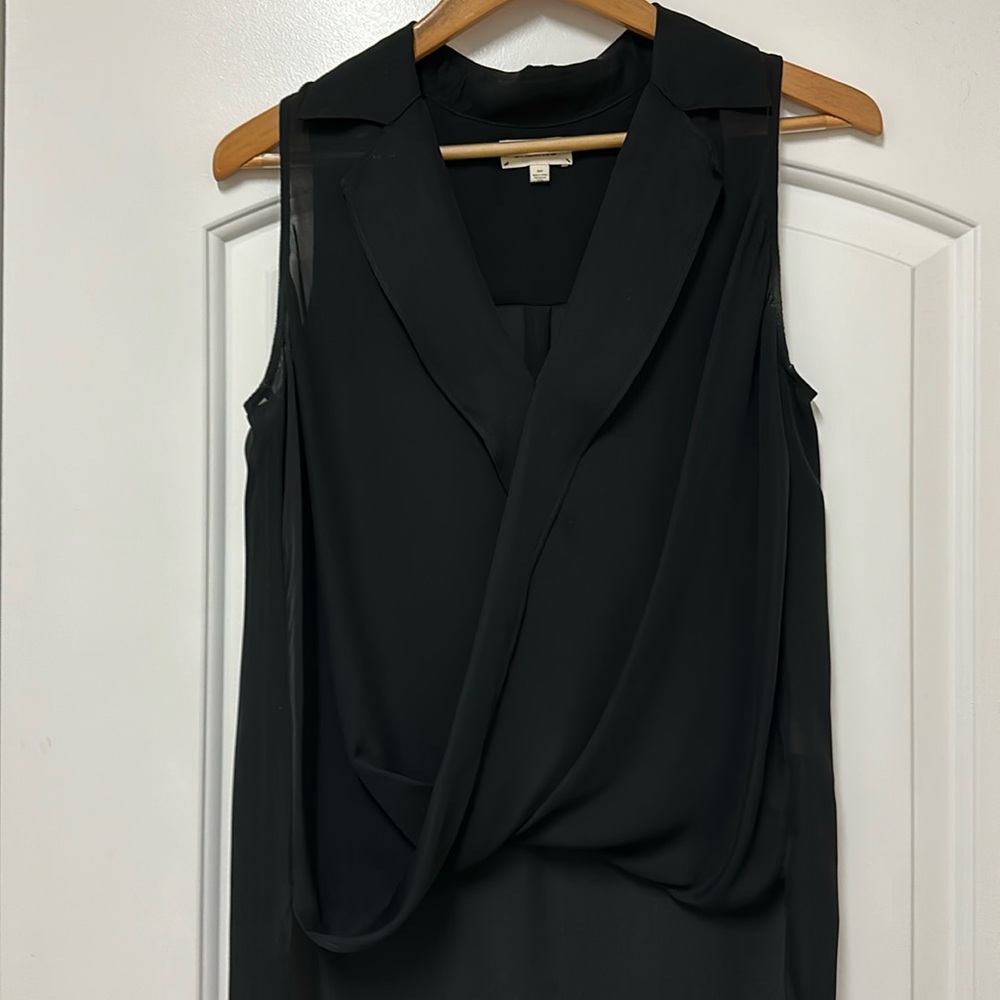 100%silk Faux wrap sleeveless blouse by L’agence